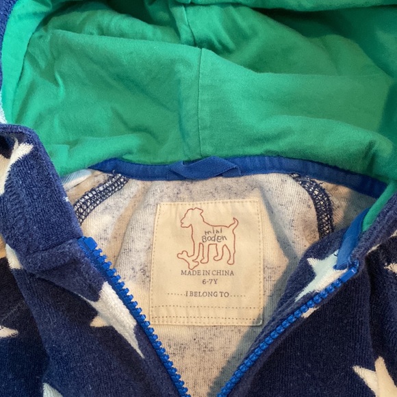 Mini boden toweling hoodie 6-7 GUC age - Picture 3 of 3